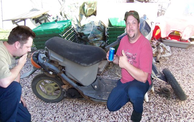 Liquor in the front Poker in the rear .