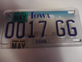 Cass County, Iowa plate